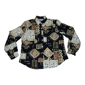 Vintage Joanna Blouse Medium Women's Long Sleeve Casual Workwear Classic